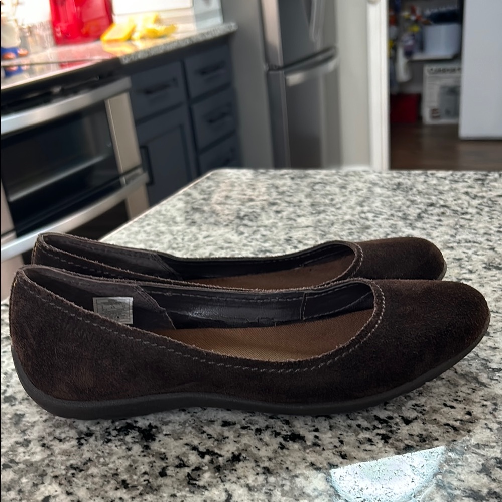 Merrell Women's Avesso Brown Suede Ballet Flats Slip Ons J56336 Sz 9